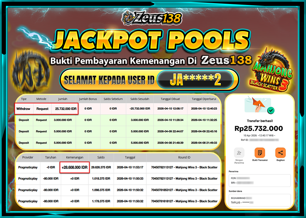 ZEUS138 MAHJONG WINS 3 - BLACK SCATTER Rp.25,732,000 LUNAS